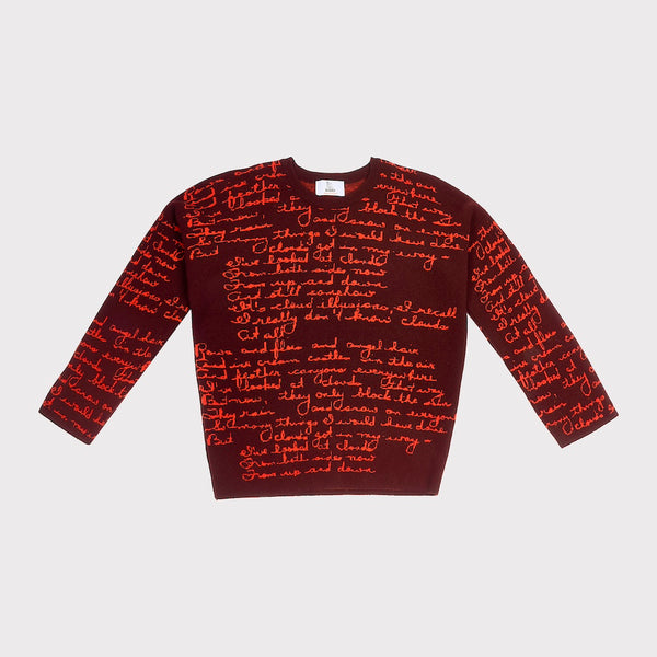 Front image of the 'Both Sides Now' knit from the Joni Mitchell Collection
