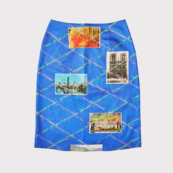 Hades SS postcard skirt front azure blue