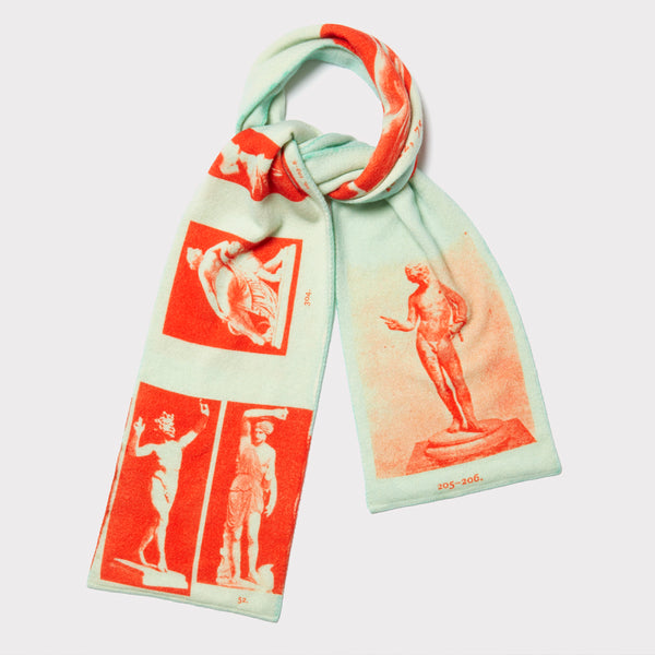 HADES Narcissus scarf in Turquoise and Red