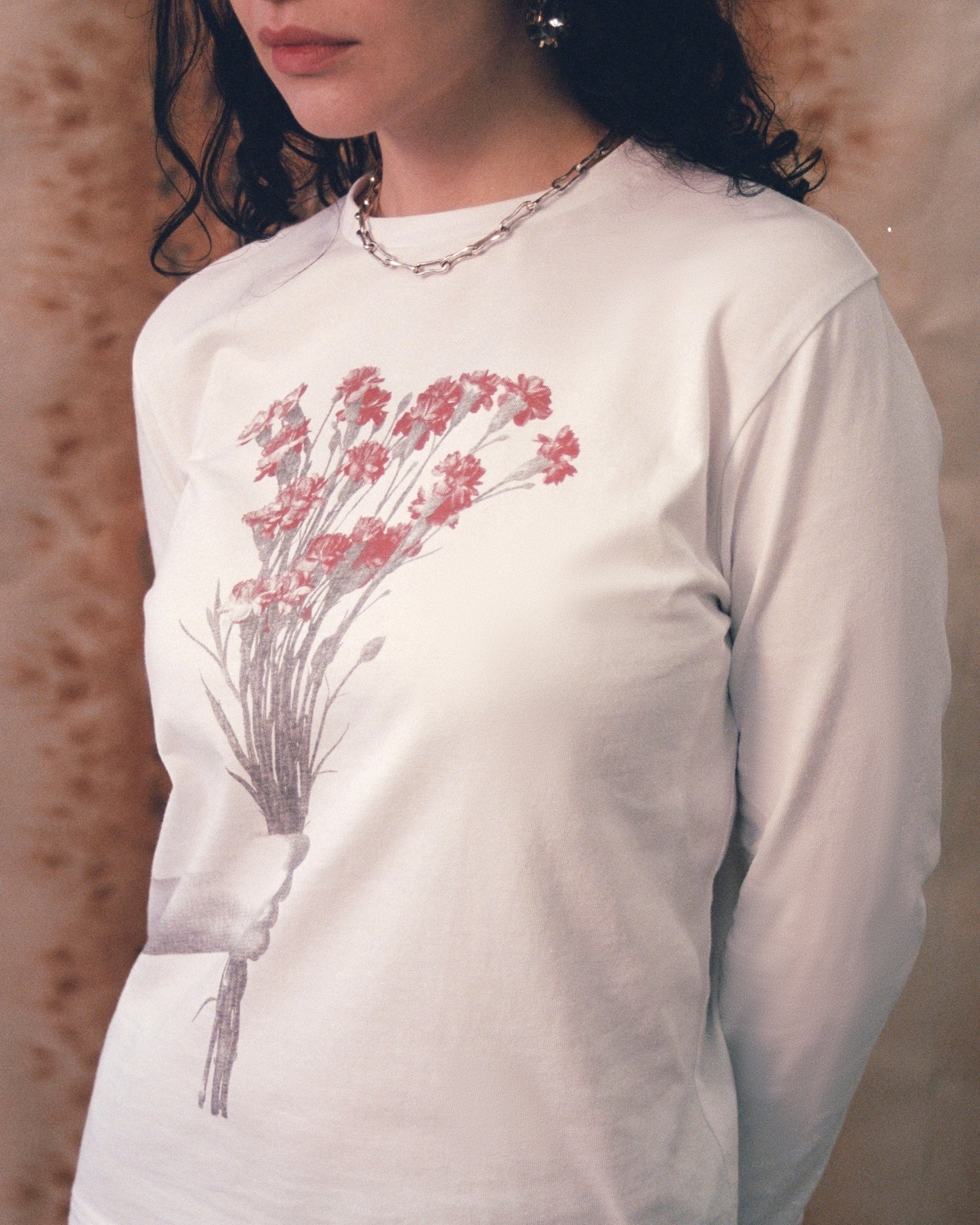 Leonora wearing the Bouquet Holding Things Top