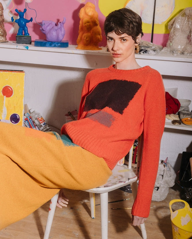 The AW25 collection photographed at The John Bowen Gallery by Joseph Esapa, artwork by Hannah Al-Shemmeri.