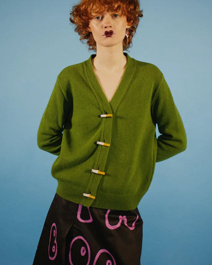 Model wearing the Cigarette Carrington & I'm Bored Skirt from the Eccentrics Collection 