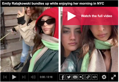 Emily Ratajkowski wearing HADES hooded scarf