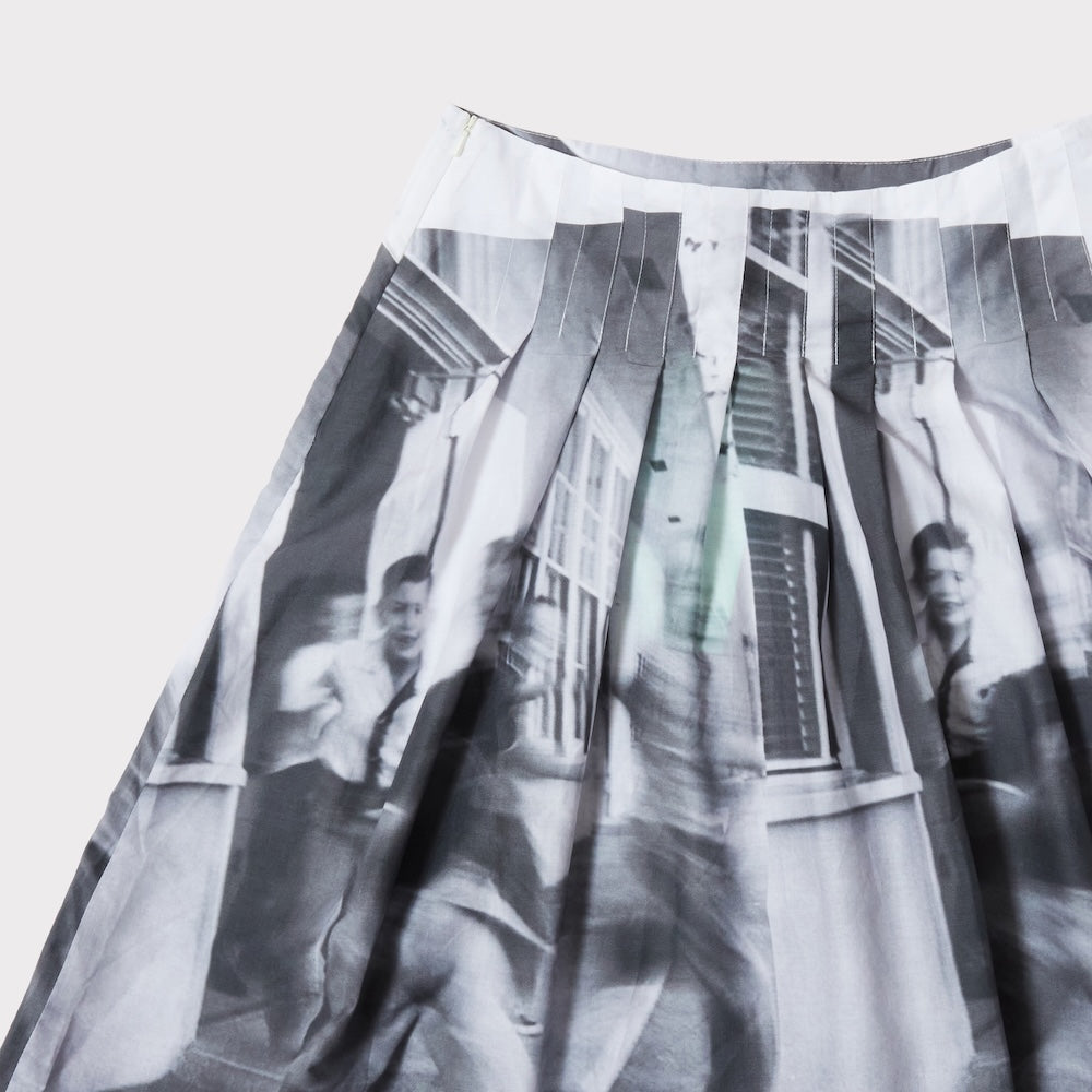 Detail shot of the pleating on the Ego's Arcady skirt.