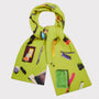An image of the HADES Handbag scarf tied together on a grey background