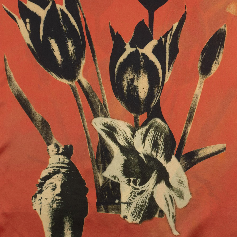 HADES skirt with floral design upclose