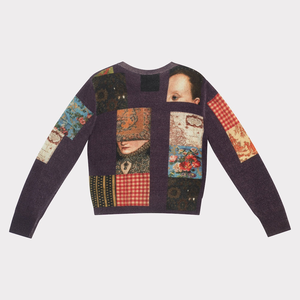 Patchwork cardigan HADES wool back