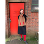J Letter Scarf, Model wearing