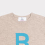 HADES grey knit with a blue letter 'B' necklabel