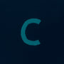 HADES Navy blue knit  with a turquoise letter 'C' detail