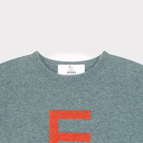 HADES caspian jumper with a red letter 'E'  necklabel