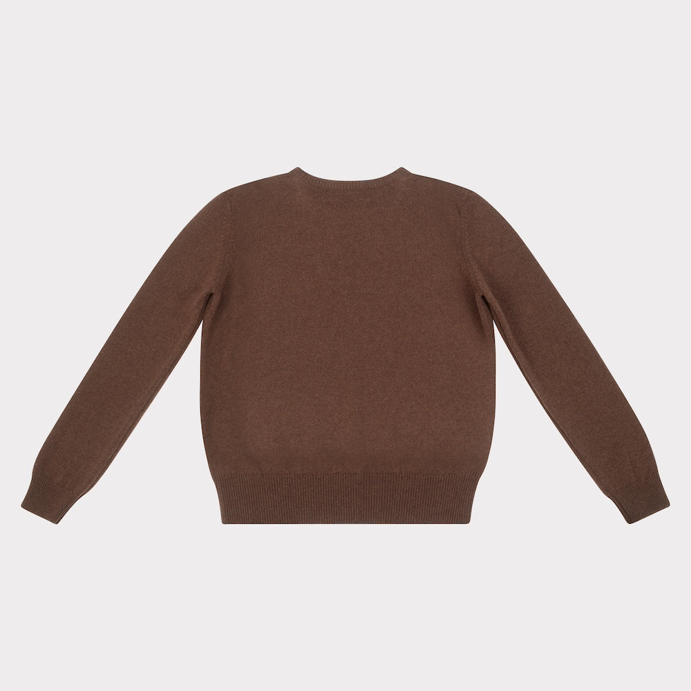 HADES brown knit with letter 'F' back