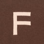 HADES brown knit with letter 'F' detail shot