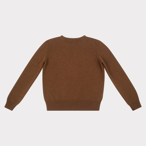 HADES brown jumper with a red letter 'H'  back