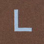 HADES Brown jumper with a blue letter 'L'  detail