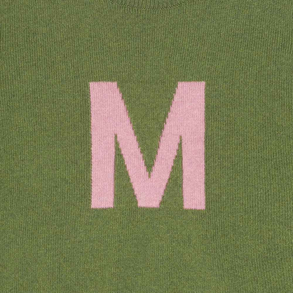 Detail image of the 'M' knit from the new Alphabet collection 