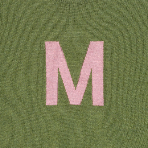 Detail image of the 'M' knit from the new Alphabet collection 