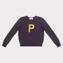 Dark purple jumper with a yellow letter 'P' 