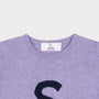 HADES purple jumper with a black 'S' necklabel