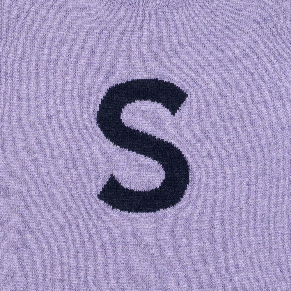 HADES purple jumper with a black 'S' slogan