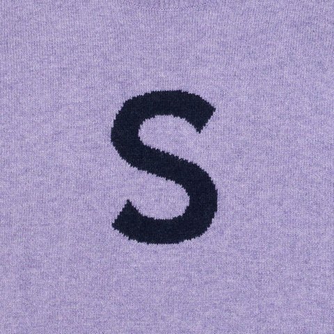 HADES purple jumper with a black 'S' slogan