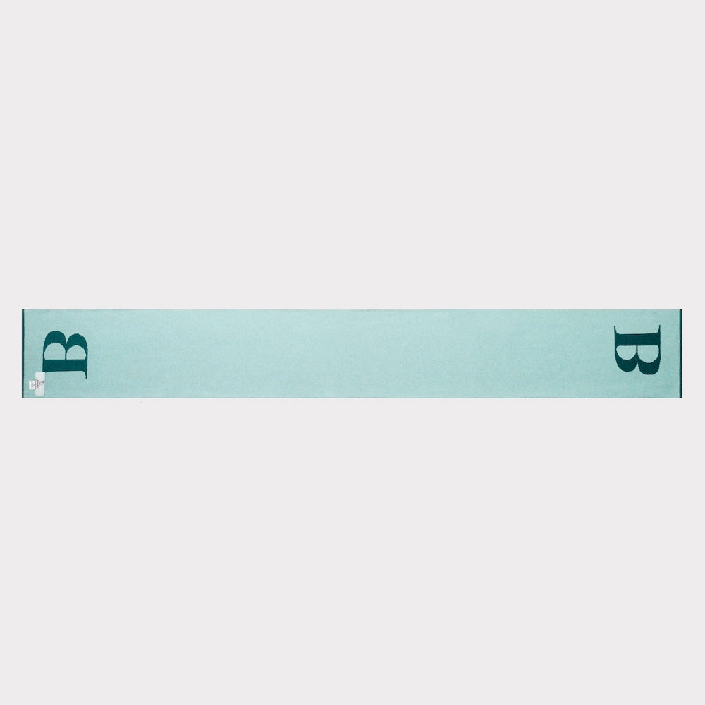 Flat image of the front of the 'B' scarf.