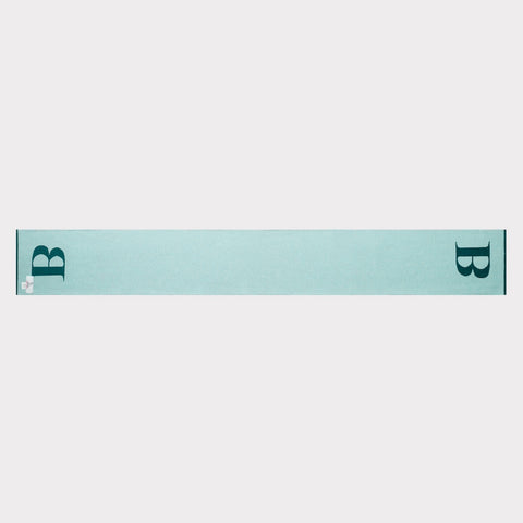 Flat image of the front of the 'B' scarf.