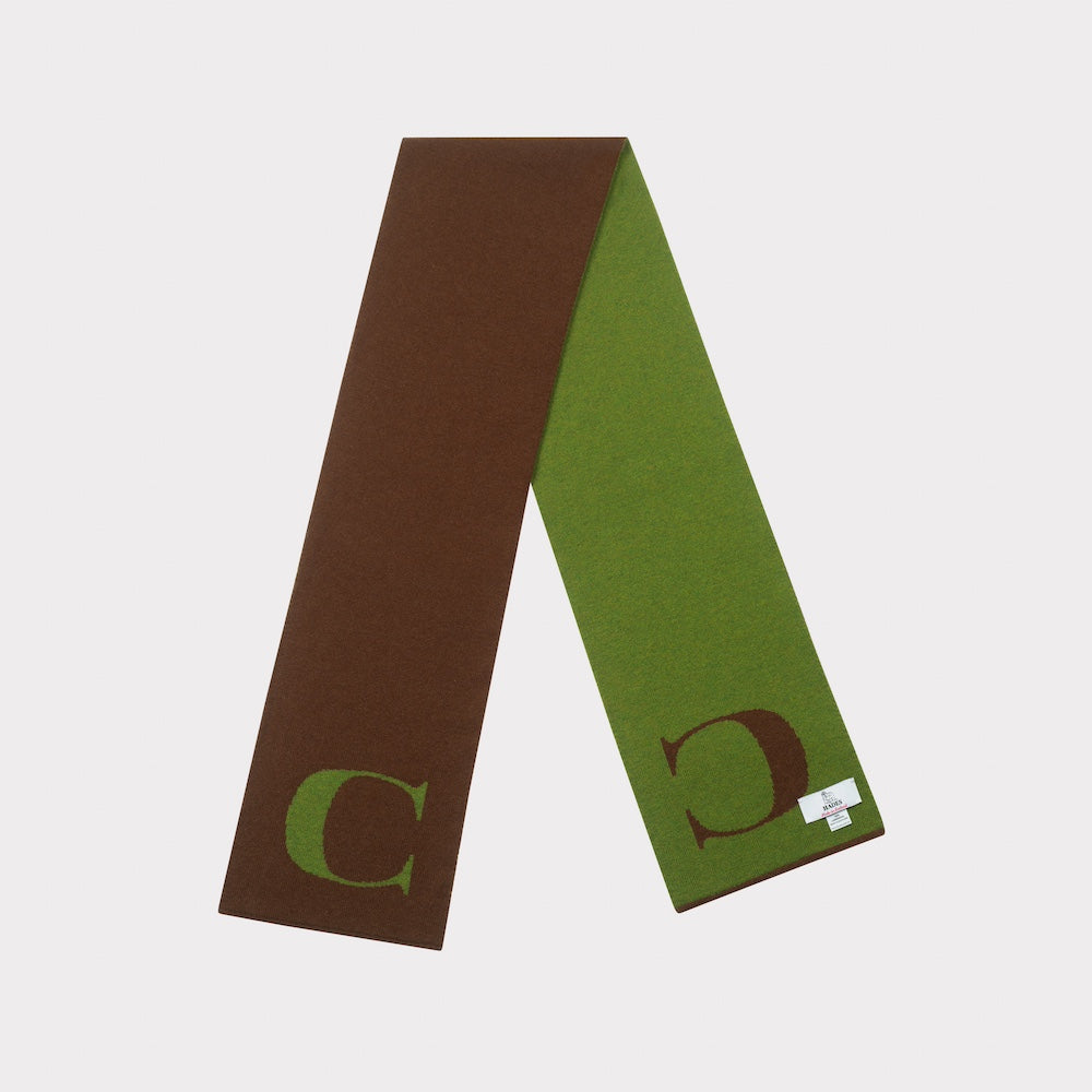 Flat image of the 'C' scarf folded.