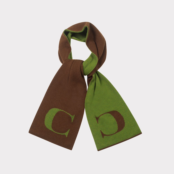 Flat image of the 'C' scarf tied.