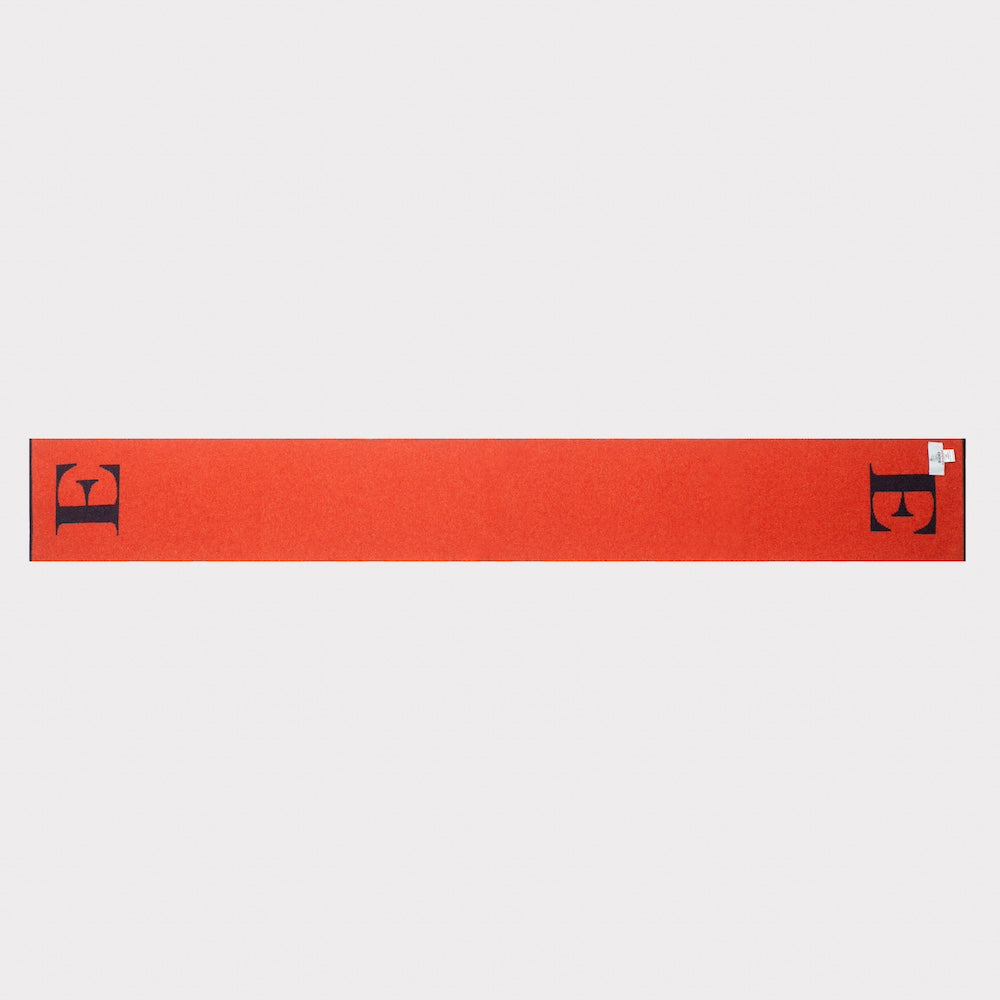Flat image of the front of the 'E' scarf
