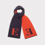 Flat image of the 'E' scarf tied.