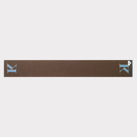 HADES Alphabet letter K scarf in blue and brown back