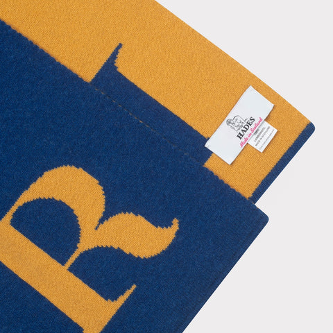 HADES Persian blue and orange R scarf detail