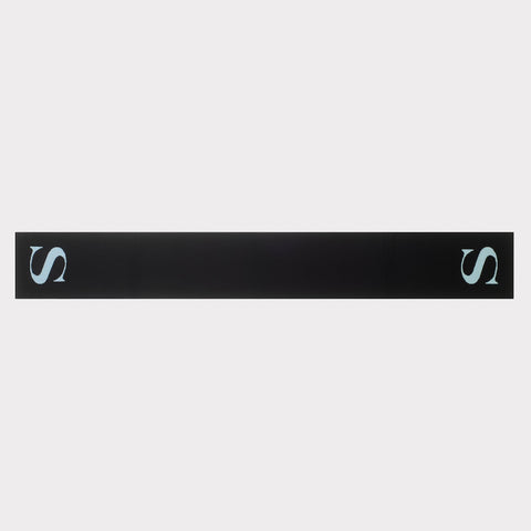 HADES black and ice blue Alphabet S scarf flatlay