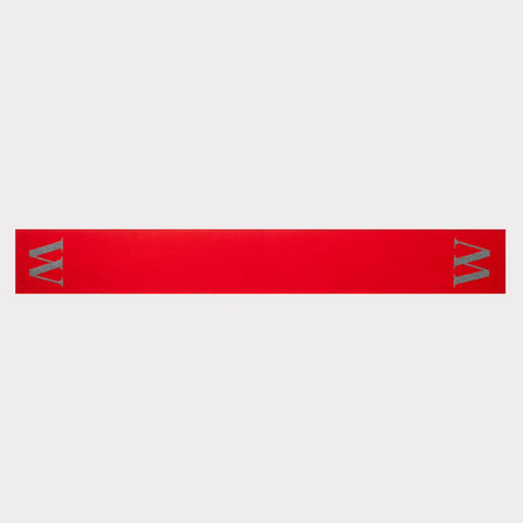 HADES red and gray Alphabet scarf with letter 'W' flat