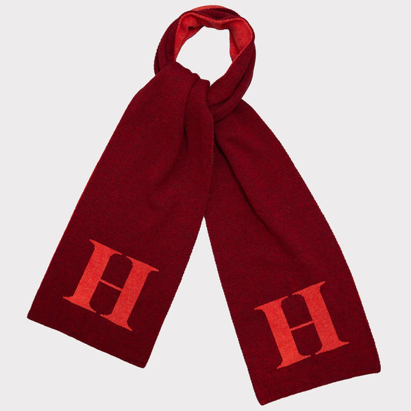 Flat image of the 'H' scarf tied, from the Alphabet Collection.