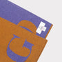 HADES G letter scarf in bronze and plum label 