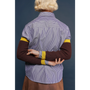 Model wearing the HADES arm warmers in brown & mustard