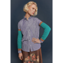 Model wearing the HADES arm warmers in teal & mushroom 