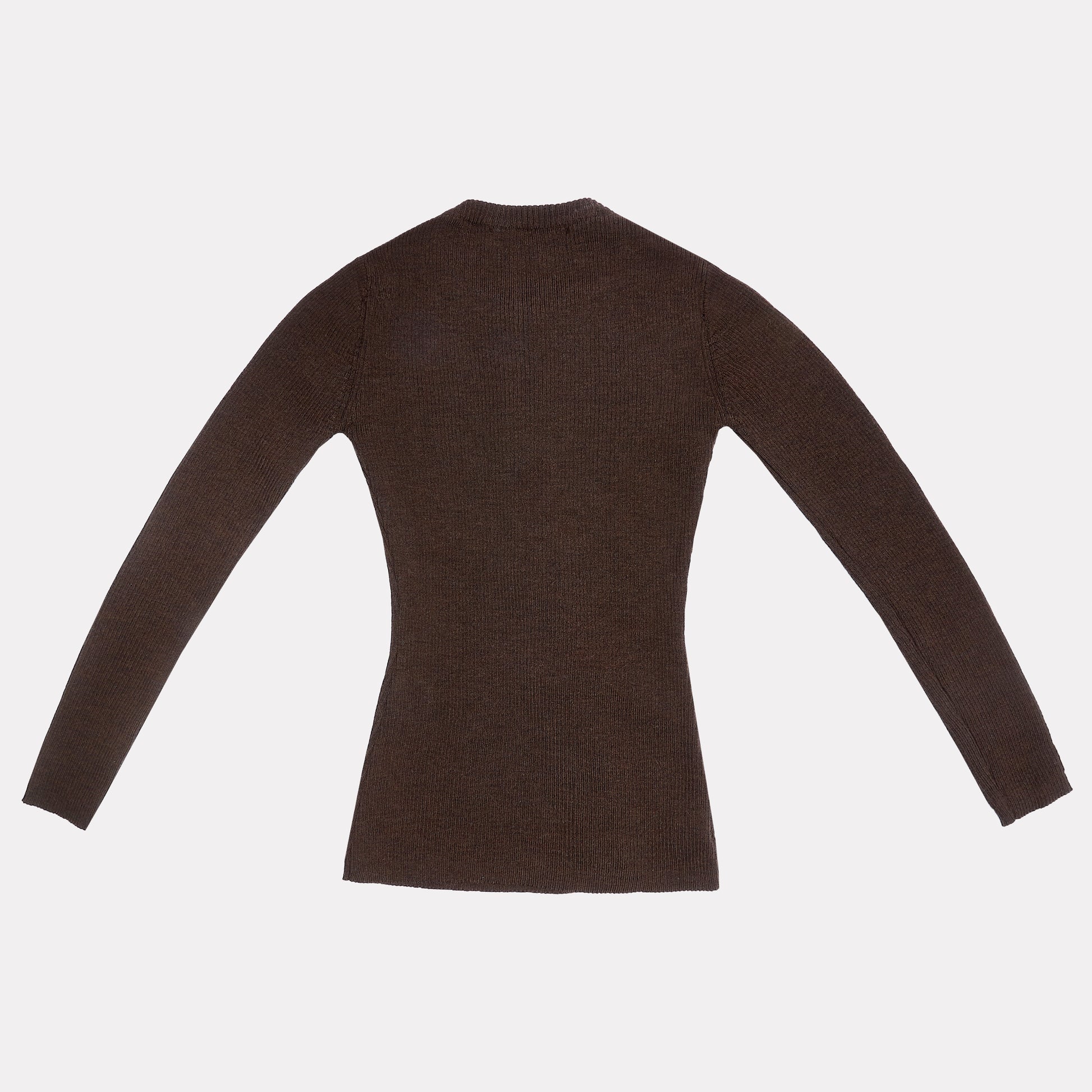 Flatshot of the back of the Asymmetric Version 3 cardigan.