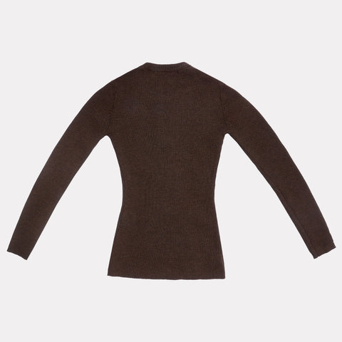 Flatshot of the back of the Asymmetric Version 3 cardigan.