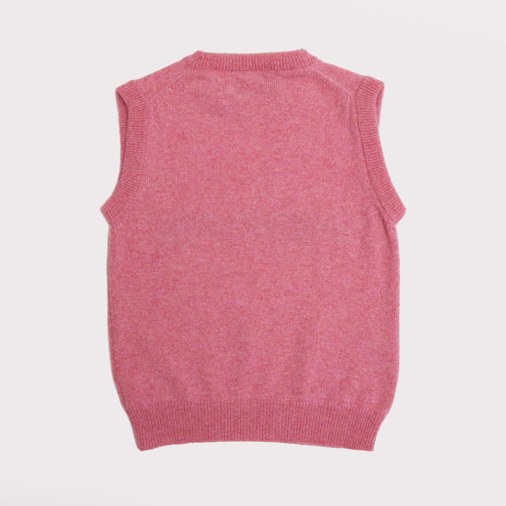 Back flat shot of the pink and green Blondie vest
