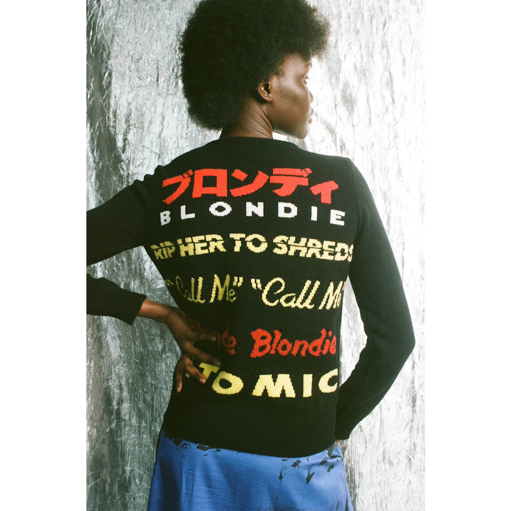HADES Blondie 50th Anniversary Knit back of knit Model Wearing