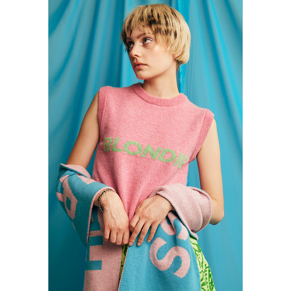 Model wearing HADES Blondie vest
