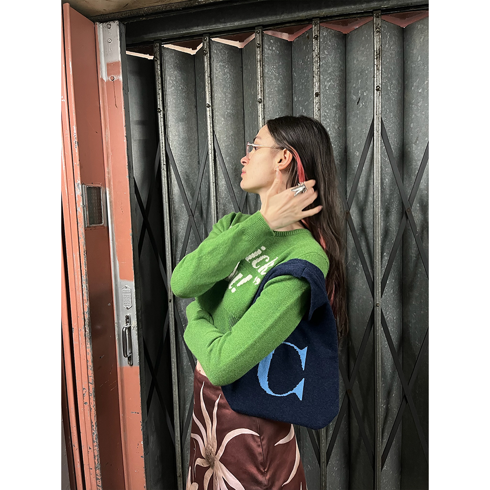 Model wearing HADES C bag