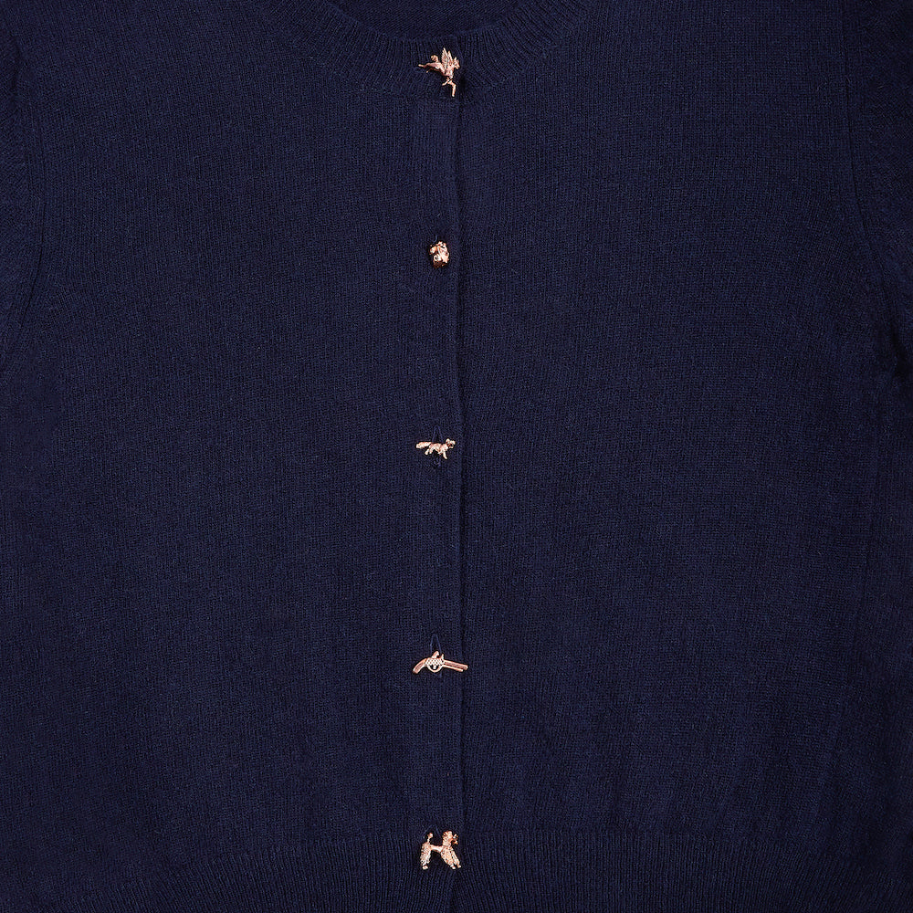 Image of the buttons on the HADES Misfortune Charm Cardigan