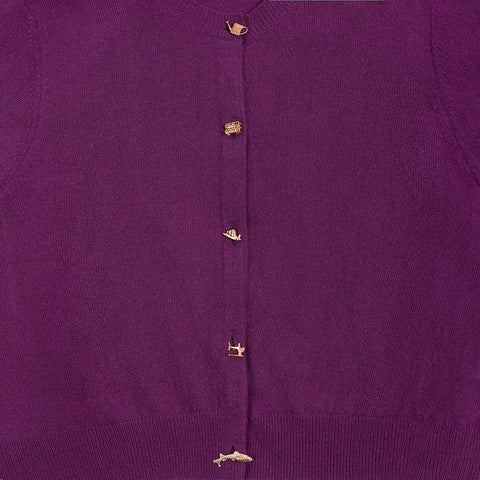Image of the charm buttons on the HADES Good Fortune Charm Cardigan