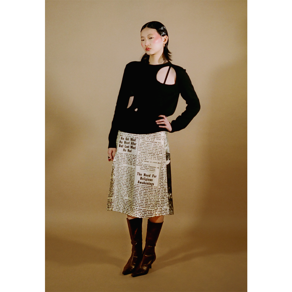 Model shot of the DADA Slit Skirt from the DADA Collection