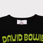 Close up of the neckline on the black and lime men's 'Hunky Dory' jumper