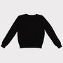 Back flat shot of the women's black and white 'The man who sold the world' David Bowie jumper